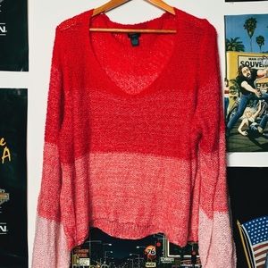 Rue 21 color block pink sweater knit 3X plus